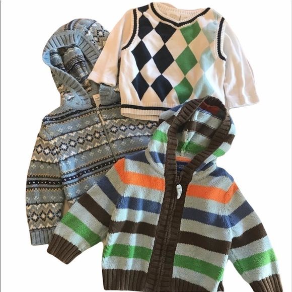 9 mo sweaters vest onesie Cherokee Oshkosh b’gosh - Picture 1 of 14